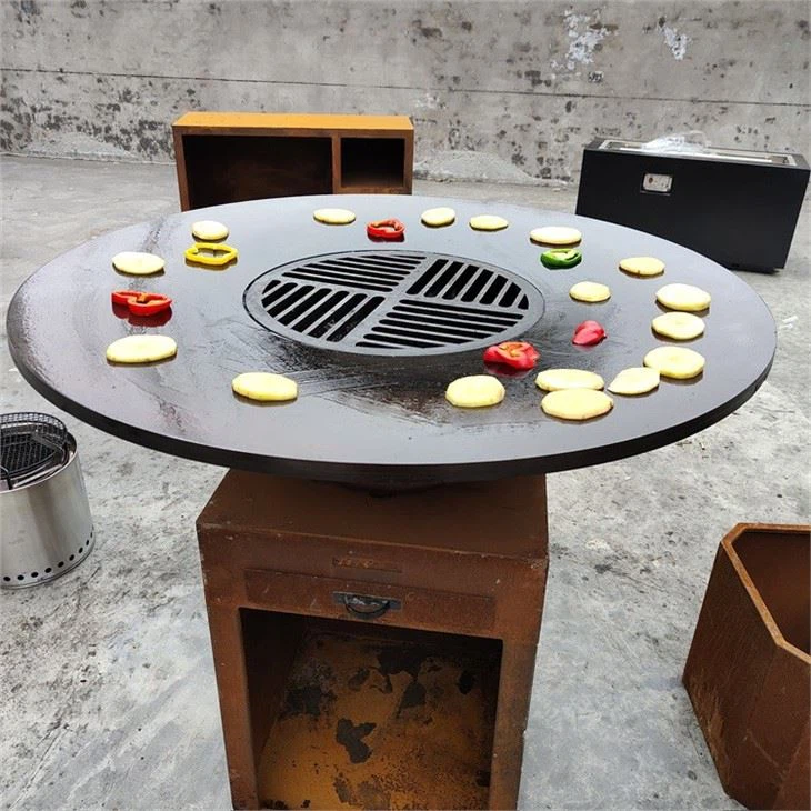 Corten Fire Pit Barbecue
