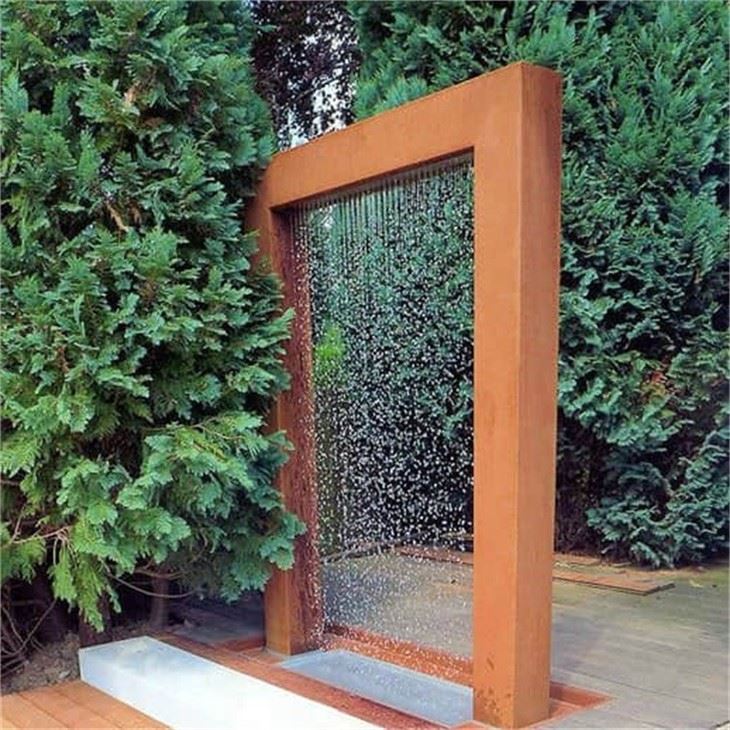 Metal Panel Corten Steel Pool Fountain