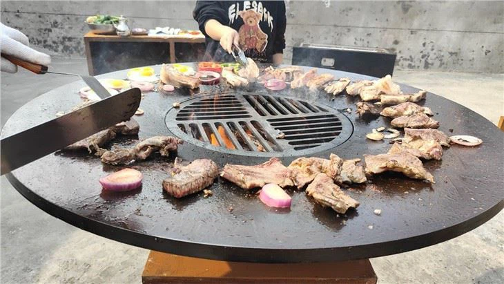 Outdoor Kitchen Corten Steel BBQ Grill Smoker