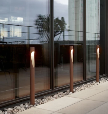 Outdoor Rusty Bollard Lights