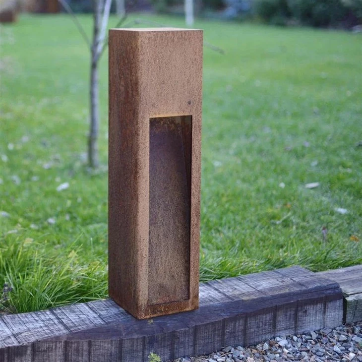 Rusty Color Corten Steel Bollard Lights