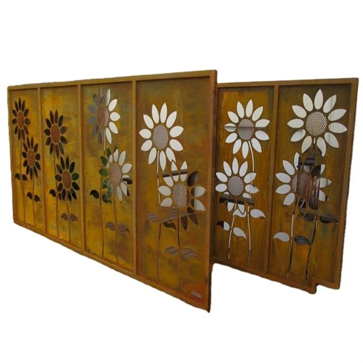 Rusty Flowers Privacy Screen