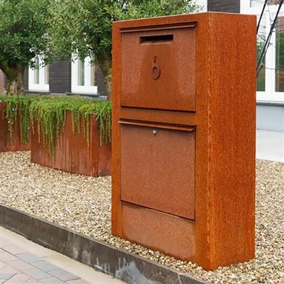 गार्डन उपयोग कॉर्टन स्टील मेलबॉक्स